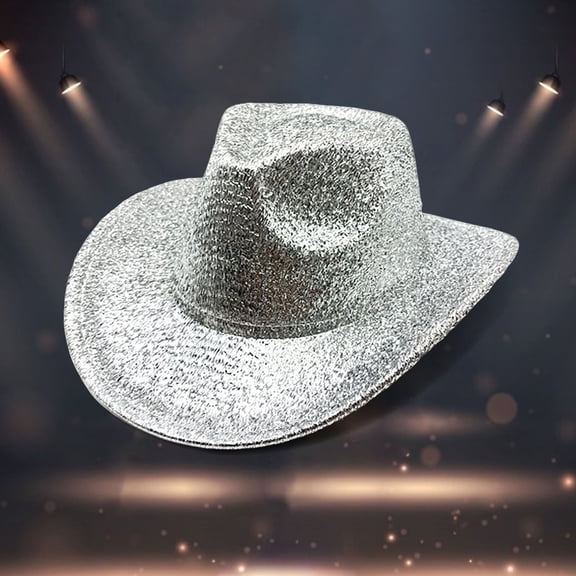 Straw Hats for Women Light Up Cowboy Hats for Women Bridal Rhinestone Glitter Cap Western Sequins Cowboy Hats Wedding Music Party
