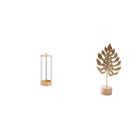 Straw Holder Acrylic Straw Dispenser Leaf Sculpture Modern Clear Design for Kitchen Bar Office Decor