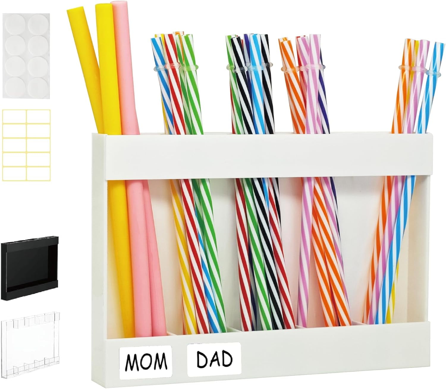 Straw Holder, Transparent Acrylic Straw Dispenser with Double Sided ...