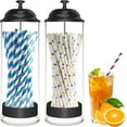 thumbnail image 1 of Straw Holder for Standard Size Drinking Straws, Acrylic Plastic Straw Dispenser for Counter with Lid Black - Pack of 2(Straws Not Include), 1 of 6