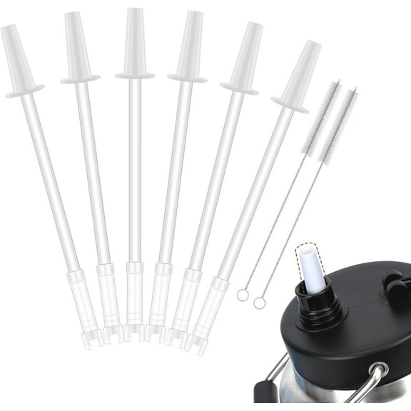 Straw Kit for RTIC Jugs - Reusable BPA Free 6 Pack Straw Adapter Kit Includes Cleaning Brush Food-Grade Accessories Compatible with RTIC Water Bottle Half Gallon