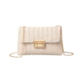 thumbnail image 1 of Straw Purse Square Crossbody Bag with Detachable Chain Strap for Daily and Beach Use, 1 of 6