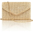 thumbnail image 1 of Straw Purse for Women, Summer Woven Beach Purse Trendy with Chain Strap, Boho Envelope Evening Clutch Handbag, Brown Crossbody Shoulder Party Bag for Wedding, Prom, Cocktail Night, Vacation, 1 of 7
