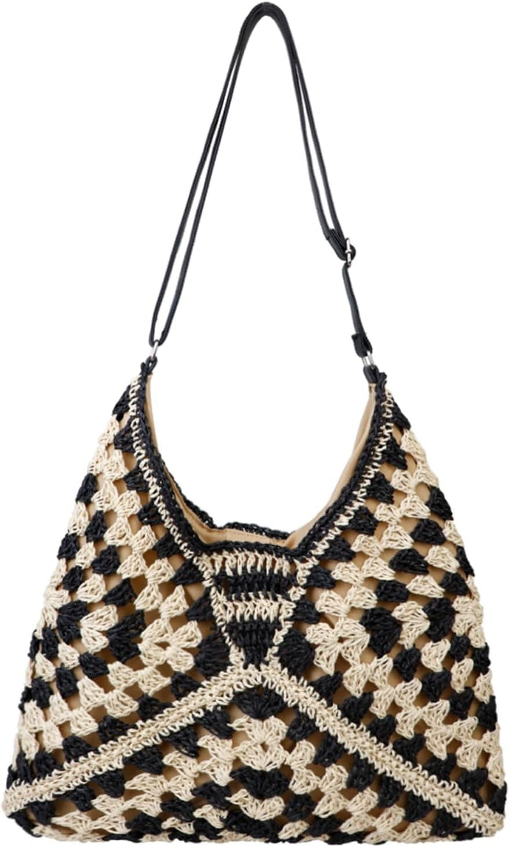 Straw Purses for Women 2024 Summer Purses Large Straw Beach Bag Woven Tote Bag Hobo Purse Shoulder Handbags
