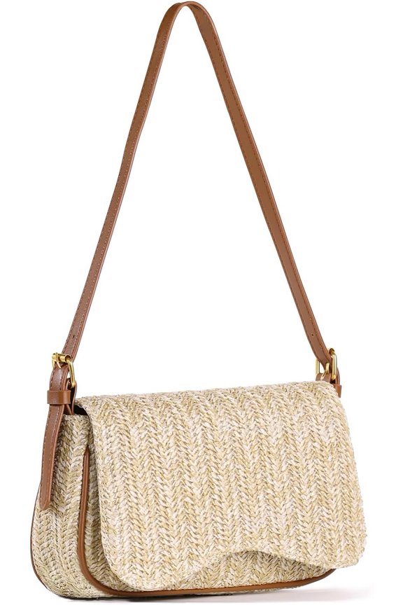 Straw Purses for Women - Summer Beach Purse - Boho Clutch Underarm Bag