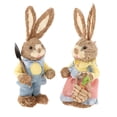thumbnail image 1 of Straw Rabbit 35cm Party Supplies Bunny Decoration for Holiday Indoor Easter Home Table , Yellow, 1 of 10