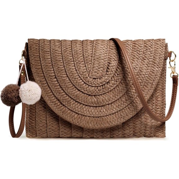 Straw Shoulder Bag For Women Woven Purse Beach Envelope Clutch Straws Wallet