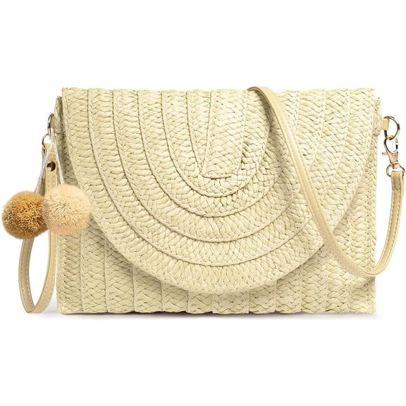 Straw Shoulder Bag For Women Woven Purse Beach Envelope Clutch Straws Wallet