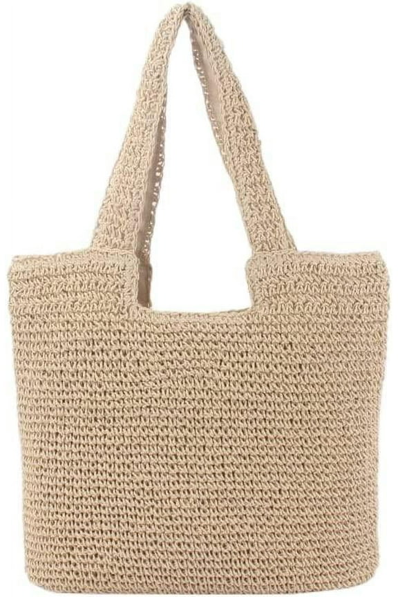 Straw Shoulder Bag for Women, Hand-Woven Tote Bag Summer Beach Bag Rattan Handbag,Boho Bag