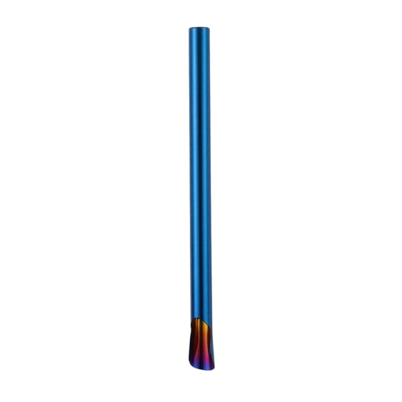 Straw Spoon, 304 Stainless Steel Reusable Boba Tea Straw and Stirrer, Colorful Metal Drinking Straws for Smoothies and Milkshakes, 2-in-1 Design, Blue