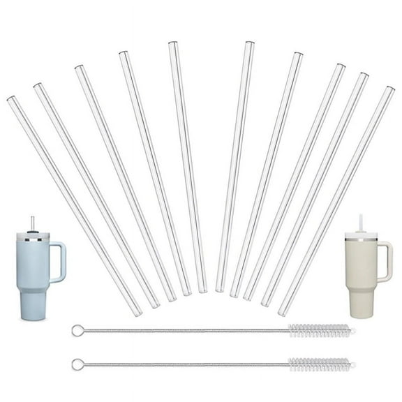 Straw for Stanley 40 oz Cup, Replacement Straw Compatible with Stanley Quencher Flowstate Tumbler Straws, 10 Reusable Straws with 1 Cleaning Brush, Tritan, Clear