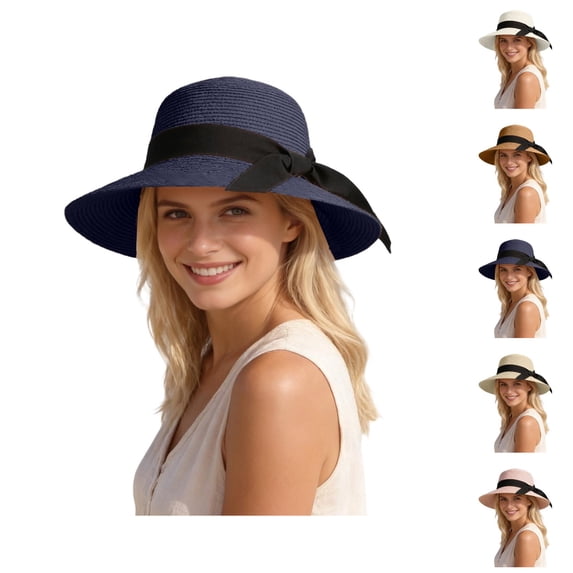 Straw Sun Hats for Women Summer Wide Brim Uv Protection Beach Hat Foldable Visor Floppy Hats