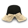 thumbnail image 1 of Straw Sun Summer Hat for Women, Female Wide Brim UPF 50+ UV Protection Bowknot Cap, Stylish Braid Visor, Ladies Foldable Roll Up Packable Floppy Beach Hat with Windproof Chin Strap, Beige / Black, 1 of 5