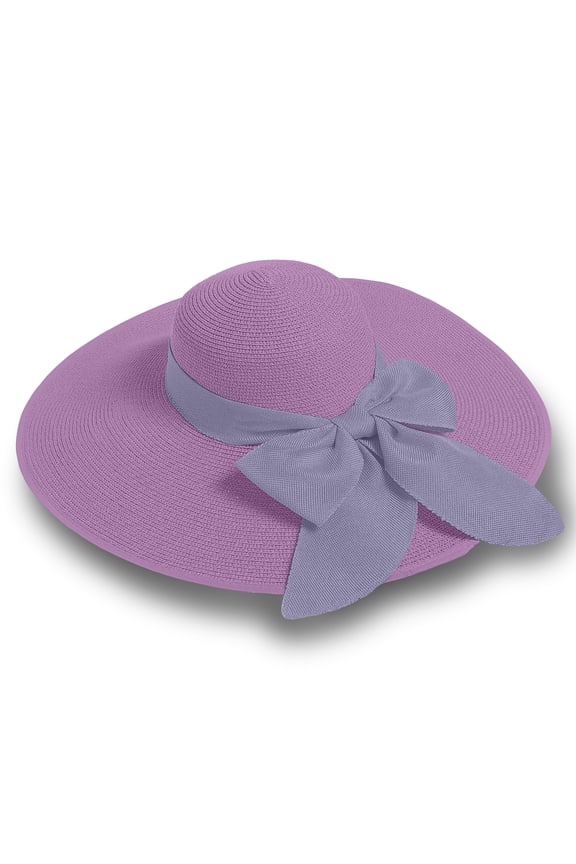 Straw Sun Summer Hat for Women, Female Wide Brim UPF 50+ UV Protection Bowknot Cap, Stylish Braid Visor, Ladies Foldable Roll Up Packable Floppy Beach Hat with Windproof Chin Strap,