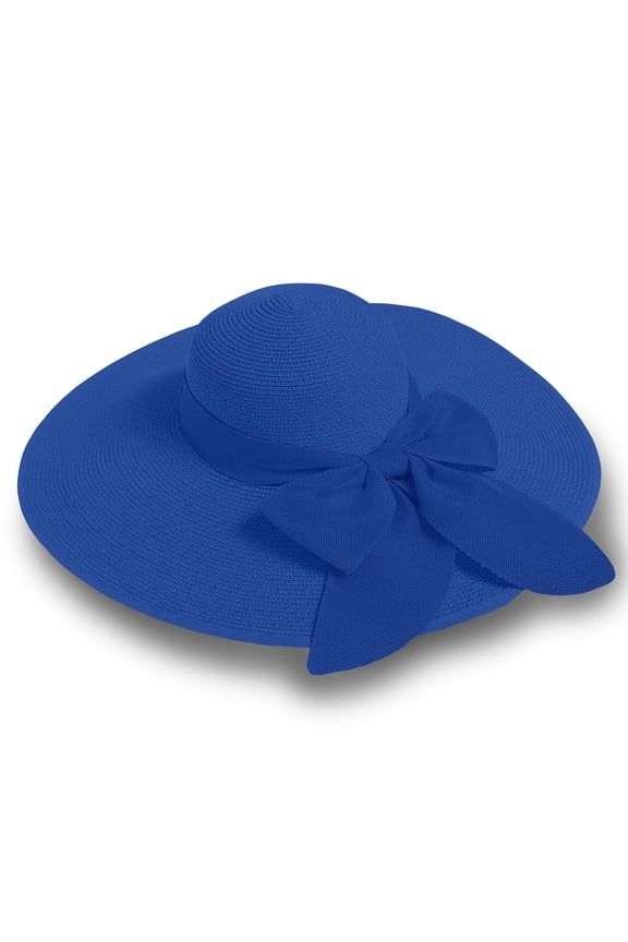 Straw Sun Summer Hat for Women, Female Wide Brim UPF 50+ UV Protection Bowknot Cap, Stylish Braid Visor, Ladies Foldable Roll Up Packable Floppy Beach Hat with Windproof Chin Strap,