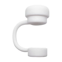 Straw Topper Cap for Tumbler, 0.4 inches Soft Silicone Straw Covers for Direct Drinking Cup Accessories, Dust-proof Reusable Drinking Straw Tips Lids (White)