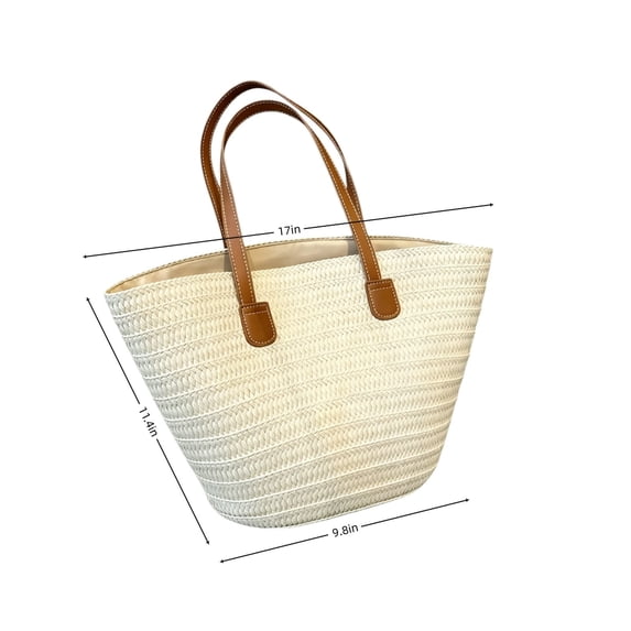Straw Tote Bag Large Capacity Woven Beach Purse Summer Handbag Natural Seagrass Raffia Women's Boho Market Grocery Travel Picnic Beach Bag Sturdy Handles Tassel Open Top