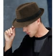 thumbnail image 1 of Straw Trilby Fedora Hat for Men-1920s Felt Panama Hat Short Brim Summer Cap with Ribbon, 1 of 5