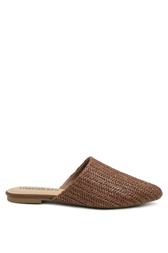 Straw Very Woven Raffia Mules