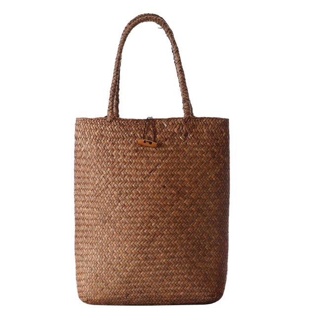 Straw Weave Handbag Large Square Natural Hand Carry Bag Summer Beach