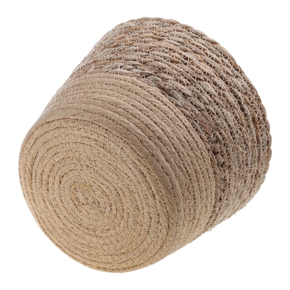 Straw Weaving Flower Plant Basket Grass Planter Indoor Outdoor Garden Pot Container for Plantable Bonsai Decoration