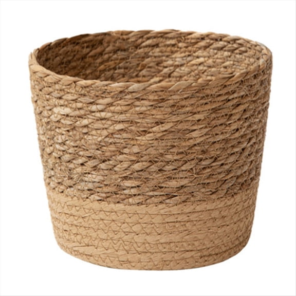 Straw Weaving Flower Plant Pot Wicker Basket Rattan Flowerpot Storage Handmade Woven Planter L