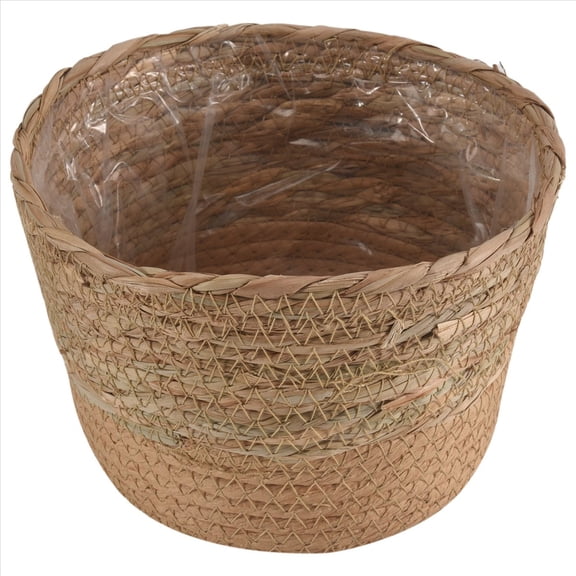 Straw Weaving Flower Plant Wicker Rattan Flowerpot Storage Basket M