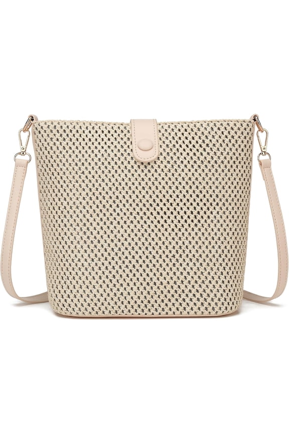 Straw Women's Crossbody Bag Summer Woven Bag Beach Raffia Straw Shoulder Bag Straw Clutch Casual Holiday