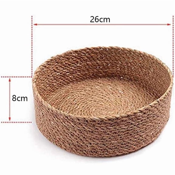 Straw Woven Basket Laundry Hamper Wear- Snacks Toys Storage Bag Sundries Storage Bins for Dorm