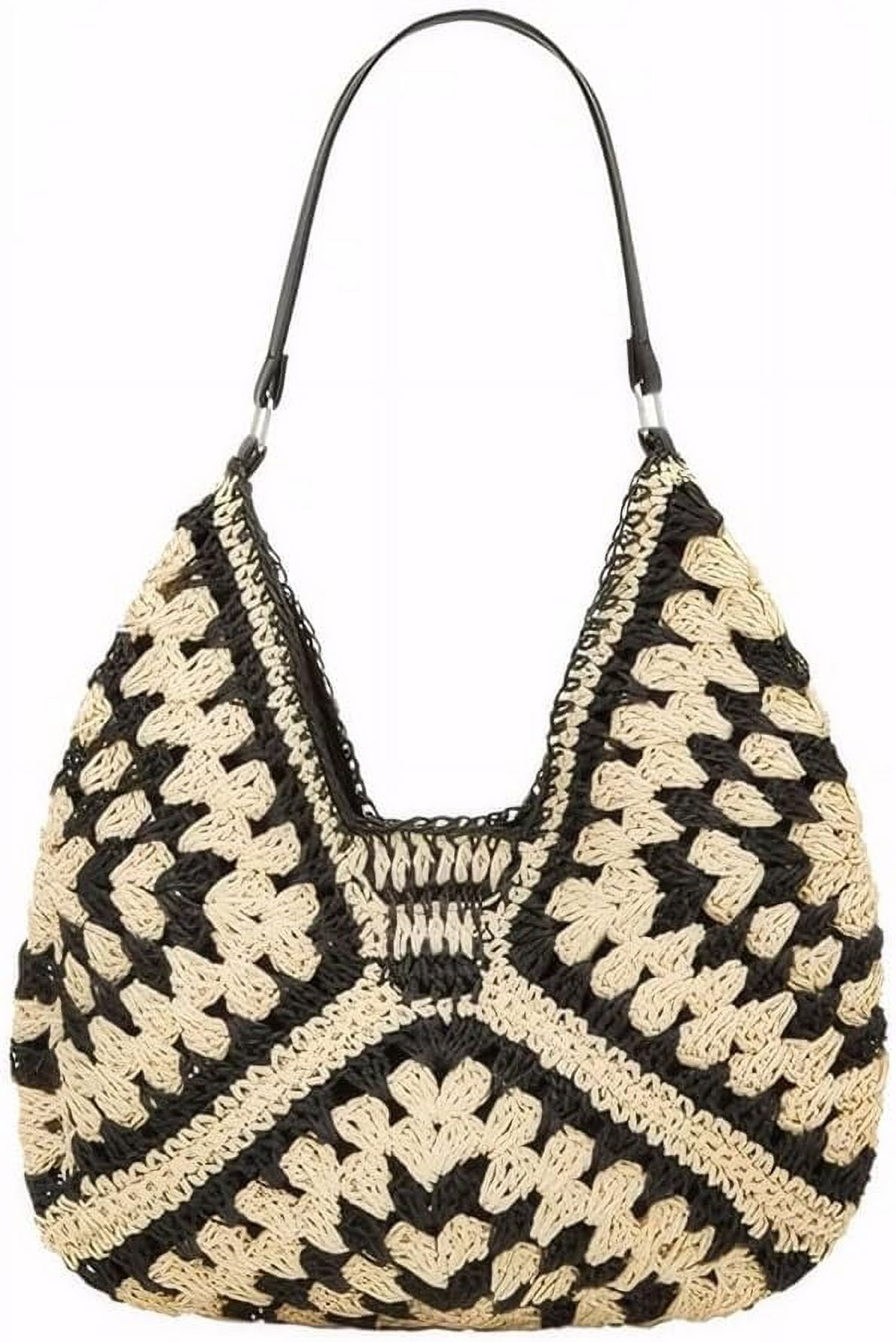 Straw Woven Hobo Bags for Women - Beach Travel Daily Use Shoulder Bag ...