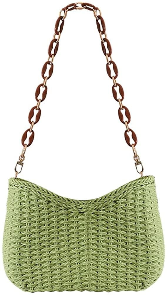 Straw Woven Shoulder Bag for Women Summer Beach Travel Crossbody Handbag Classics Satchel Purse