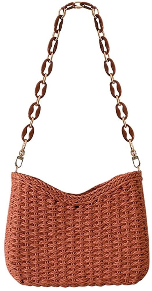 Straw Woven Shoulder Bag for Women Summer Beach Travel Crossbody Handbag Classics Satchel Purse