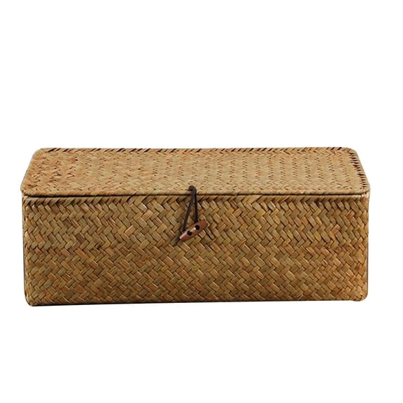 Toyandona Light Brown Handwoven Storage Baskets for Organizing and Home Decoration Made of Synthetic Material 16.5 x 12.5 x 10.5 Inches