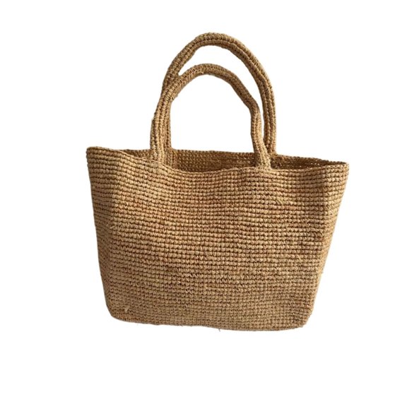 Straw bag Handmade Raffia Bags For Women Shoulder Summer Woven Beach Grass Handbag Vacation