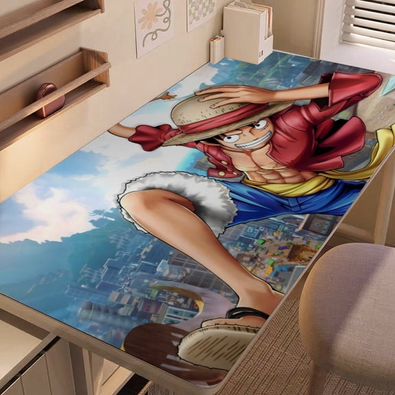Straw hat Pirate Rubber Man-themed extra-large Non-Slip Base leather Desk Table matversatile for computer desks, dining tables, and more.12"x24"(30X60cm