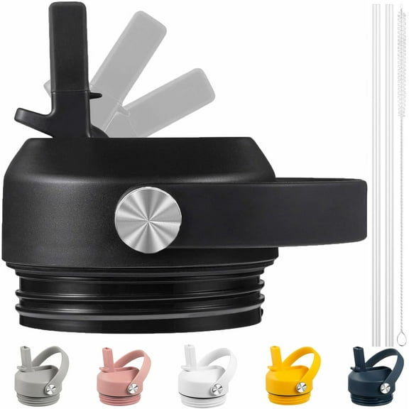 Straw lid for Yeti Rambler 18 26 36 64 oz, Lid with Straws and Flexible Handle, Replacement Cap for Yeti 18oz 26oz 36oz 64oz Rambler Water Bottle Straw Cap