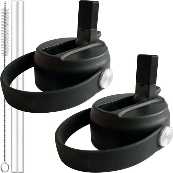 Straw lid for Hydro Flask Wide Mouth, Straw Lid Flexible Handle Fits Hydro Flask 12 16 18 20 32 40 64 oz, Replacement Sports Cap Top Wide Mouth