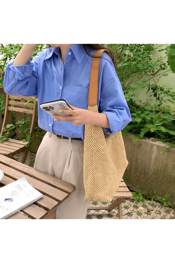 Straw shoulder bag