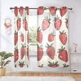 thumbnail image 1 of Strawberries Blackout Curtains Thermal Insulation 63 inch Grommet for Bedroom Living Room Bathroom Kitchen Windows 2 Pack, 1 of 6