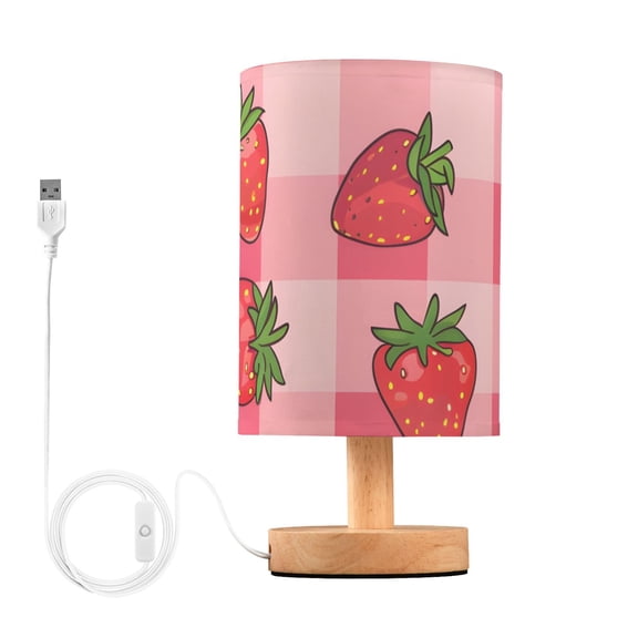 Strawberries Cartoon Table Lamp with USB Port LED Warm Light Lamp Night Light Home Decor