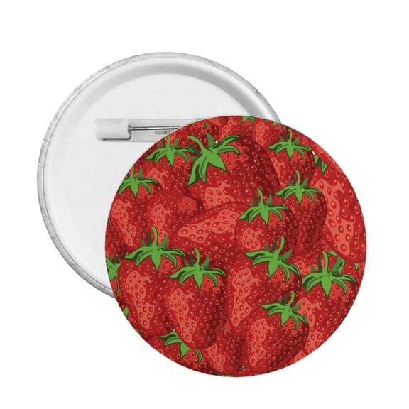 Strawberries Cute Strawberry Round Button Pin Badge 5PCS Pinback Buttons Lapel Pin for Jacket, Backpack, Hat, Party Favor, Gift