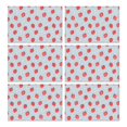 thumbnail image 1 of Strawberries Pattern Table Placemats Set of 6, Flax Linen Wrinkle Free Heat Resistant Mats for Dining, Summer Fruit Design for Red Berry and Floral Home Decor, 1 of 5