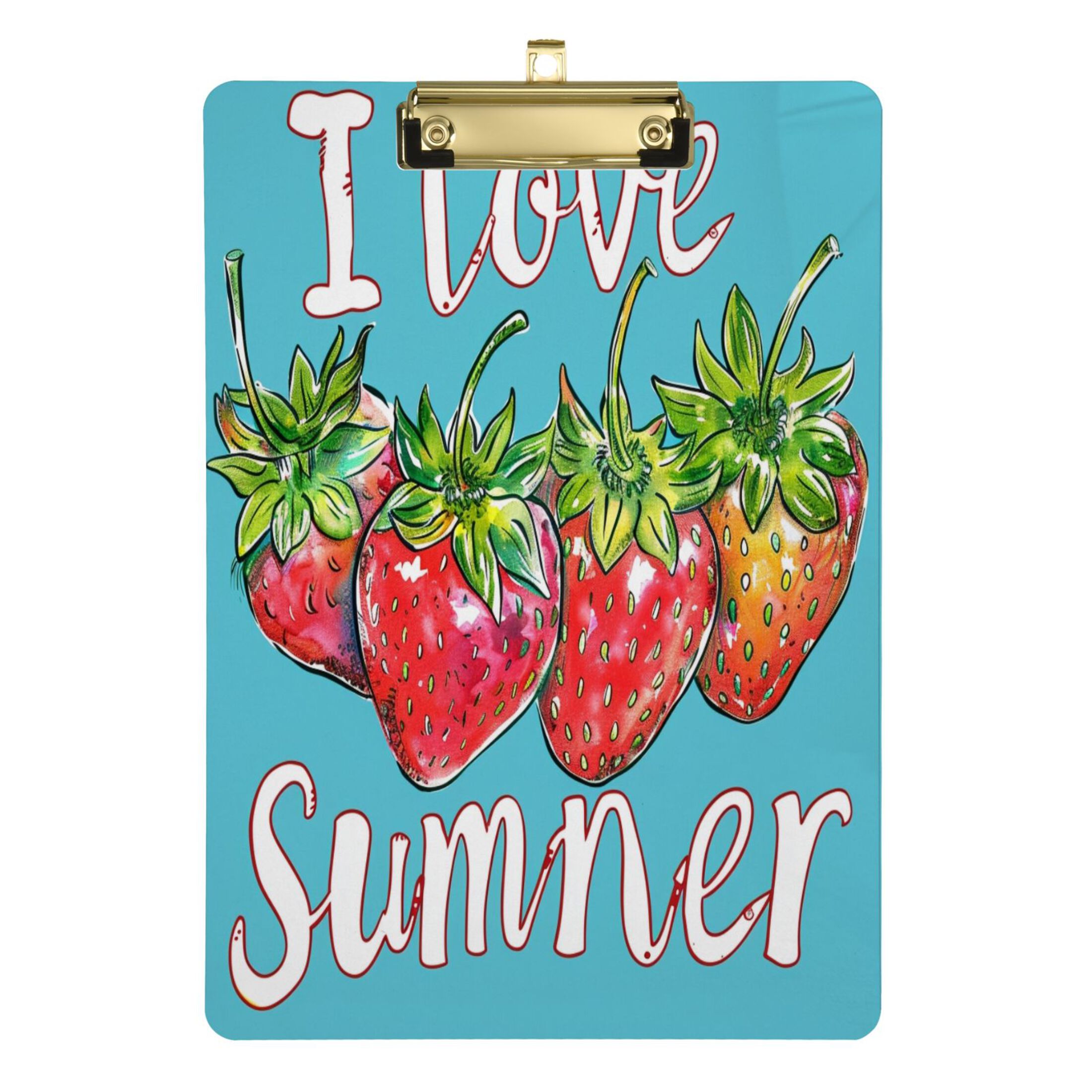 Strawberries summer acrylic clipboards a4 standard letter size