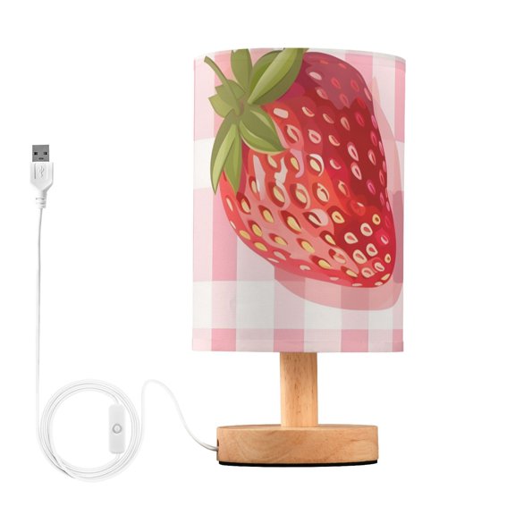 Strawberries Table Lamp with USB Port LED Warm Light Lamp Night Light Home Decor