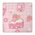 thumbnail image 1 of Strawberries Tablecloth with Flowers Red Berry Pattern Cute Summer Fruit Theme for Kitchen, 1 of 6