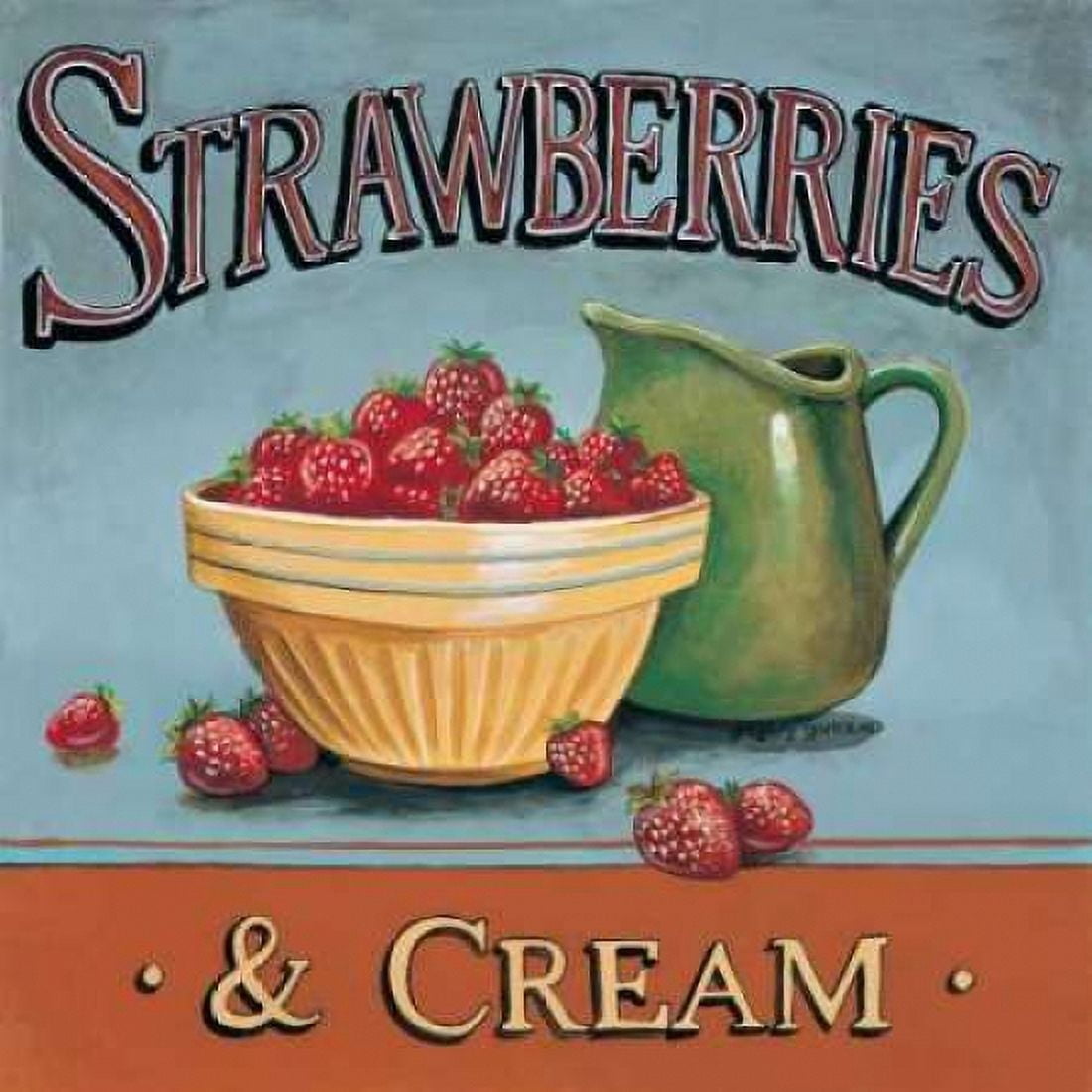 Strawberries and Cream Canvas Art - Gregory Gorham (24 x 24)