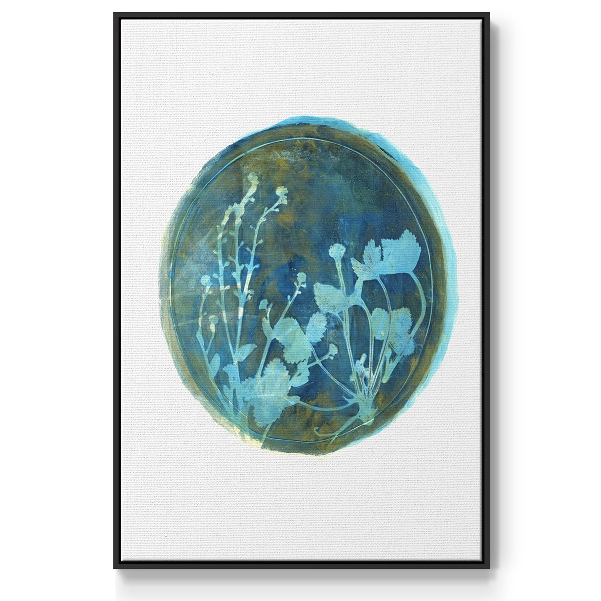Strawberries and Forg I Framed Premium Gallery Wrapped Canvas - Ready to Hang - 27 x 41 - Black Floating Frame