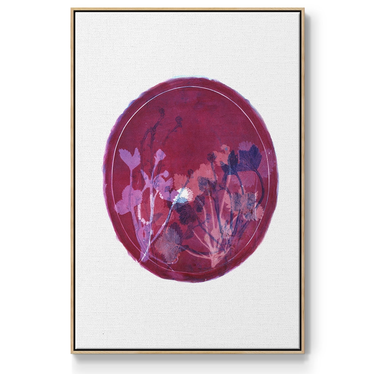 Strawberries and Forg II Framed Premium Gallery Wrapped Canvas - Ready to Hang - 17 x 25 - Natural Wood Floating Frame