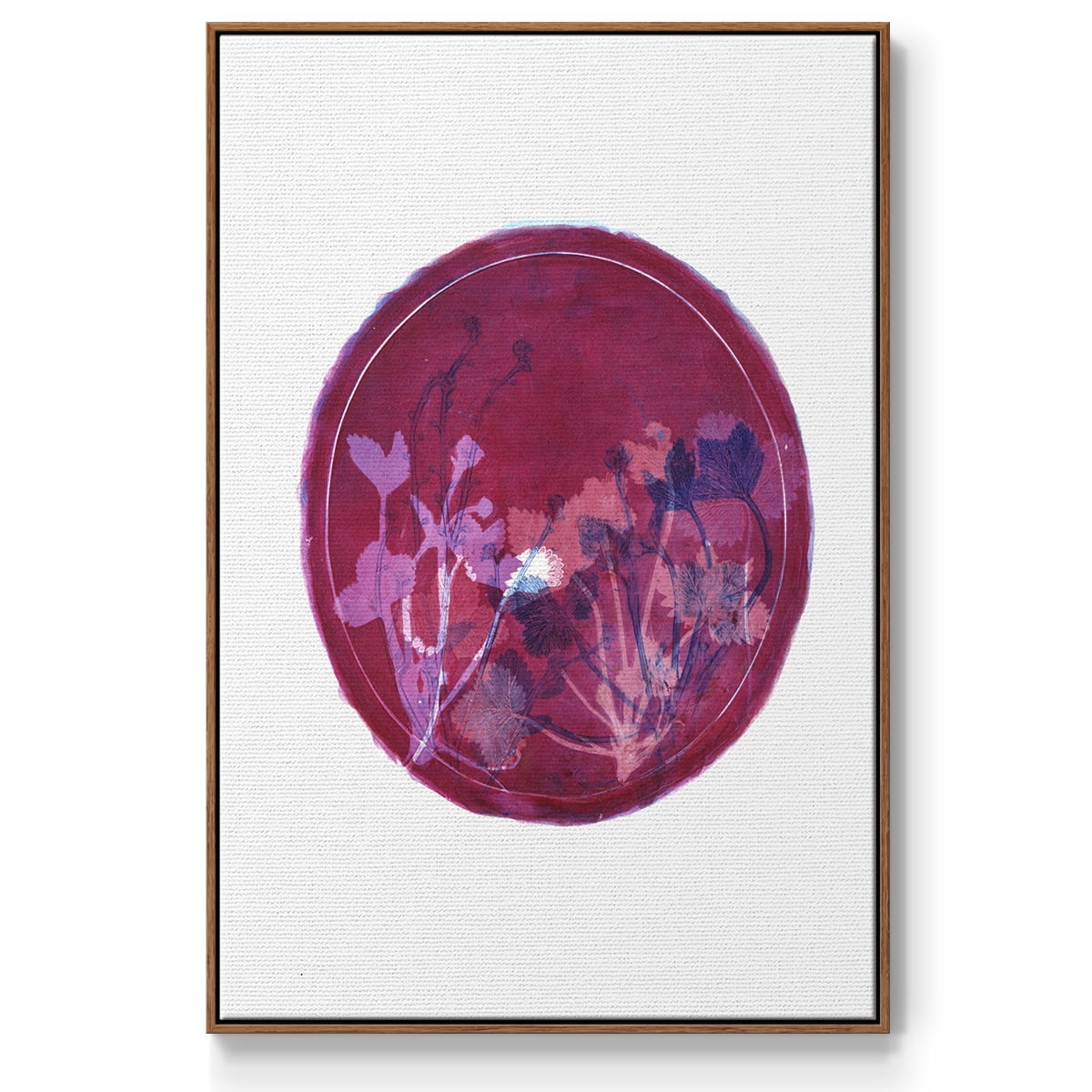Strawberries and Forg II Framed Premium Gallery Wrapped Canvas - Ready to Hang - 17 x 25 - Walnut Floating Frame