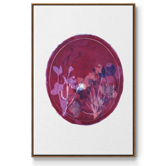 Strawberries and Forg II Framed Premium Gallery Wrapped Canvas - Ready to Hang - 25 x 37 - Walnut Floating Frame